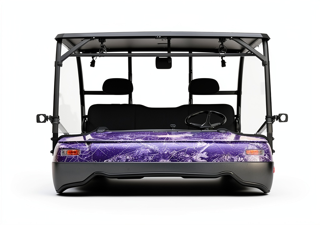 Polaris Ranger equipped with JMTAAT clear polycarbonate windshield in a forest trail