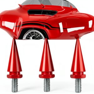 Red Windshield Bolts Set of 3 M8 AILMOTO Motorcycle Fastener Chrome-0