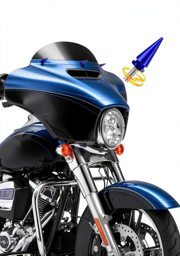AILMOTO Windshield Bolts Blue 3pcs for Harley Davidson Street Glide-3