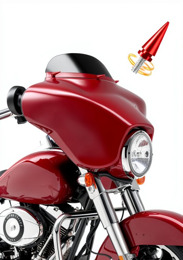 Red Windshield Bolts Set of 3 M8 AILMOTO Motorcycle Fastener Chrome-3
