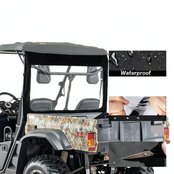 YONQIFON UTV Rear Soft Windshield for Hisun 500/700 Series with Zipper-3