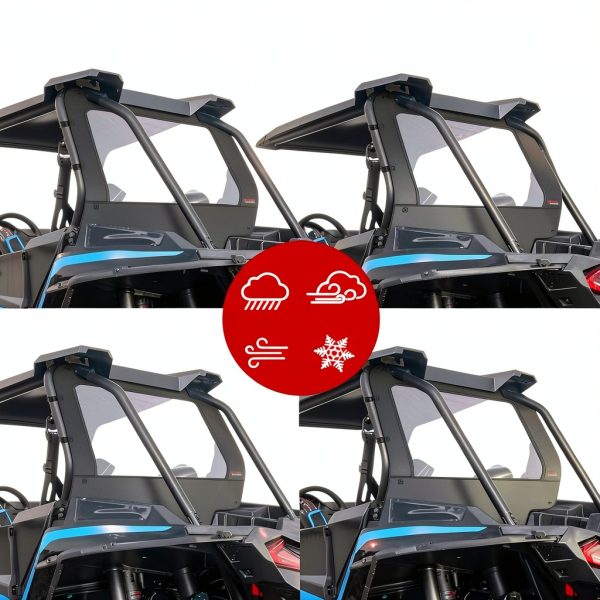 StarknightMT RZR 1000 Rear Window Dust Panel Anti‑UV Clear PVC Zipper-1