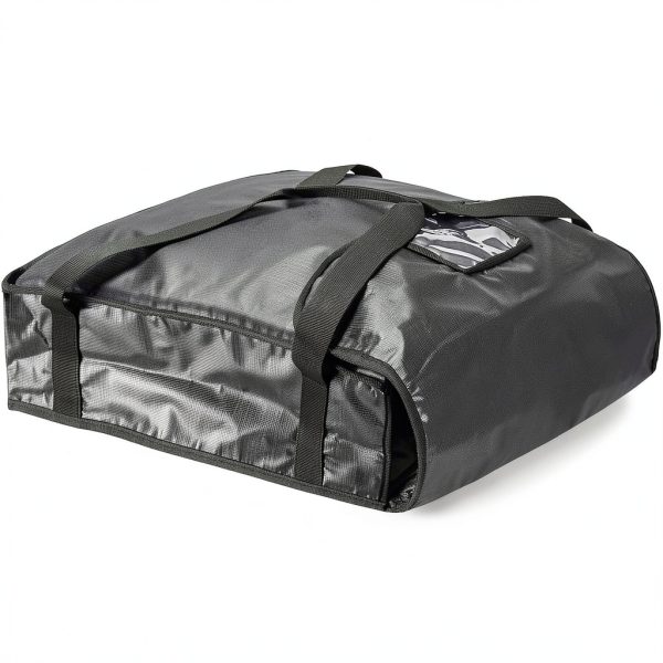 DEAYOU Insulated Pizza Delivery Bag 20x20x5 Black Thermal Carrier-0