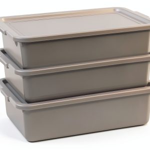 Food Service Bus Tub Saedy 3 Pack 13 L Grey Stackable-0