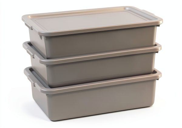 Food Service Bus Tub Saedy 3 Pack 13 L Grey Stackable-0