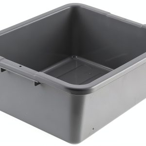 Winco Heavy-Duty Bus Box Dish Tub 7" Gray 35L Capacity for Restaurants-0
