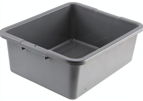 Winco Heavy-Duty Bus Box Dish Tub 7" Gray 35L Capacity for Restaurants-0