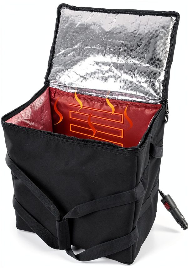 Insulated Heated Delivery Bag with Handle - Portable Microwave Warmer-0