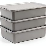 Bus Tubs Wekioger 13L Commercial – Durable Silver Grey PP, 3‑Pack-0