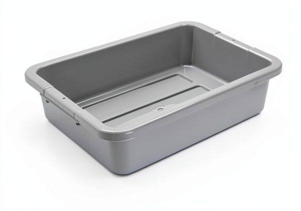 Rubbermaid Commercial Products Standard Bus/Utility Box, 4.6-Gallon, Gray, Plastic, Heavy Duty Restaurant Wash Basin/Dish Washing Tub for Kitchen Organization/Storage-1
