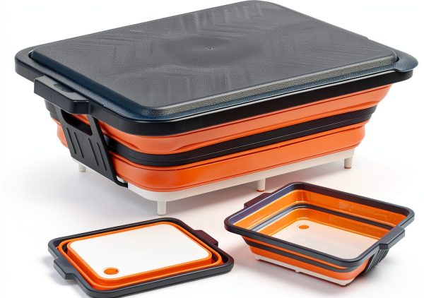 Collapsible BBQ Prep Tub with Lid and Cutting Board – XL Meat Marinating Container – Barbecue Accessory for Brisket, Grilling, Smoking, Tailgate & Camping – Brine & Meal Prep System for Outdoor Grill-0
