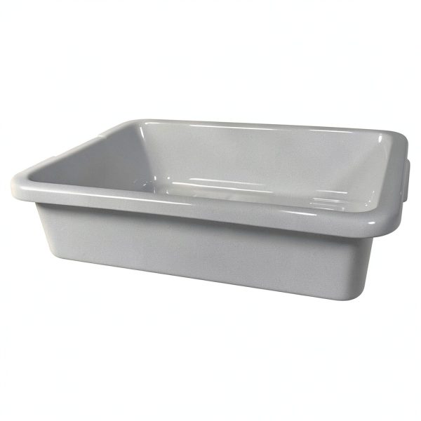 Rubbermaid Commercial Products Standard Bus/Utility Box, 4.6-Gallon, Gray, Plastic, Heavy Duty Restaurant Wash Basin/Dish Washing Tub for Kitchen Organization/Storage-0