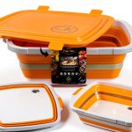 Collapsible BBQ Prep Tub CK GOLD Orange 30L with Locking Lid-0